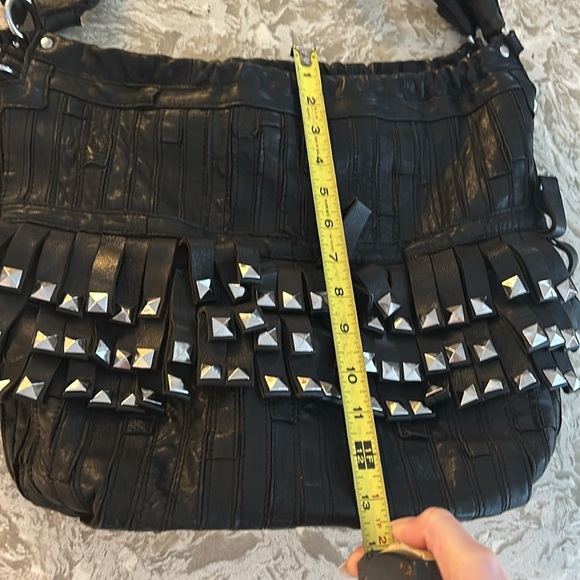 APC Black & Silver Studded Leather Bag - Picture 8 of 9